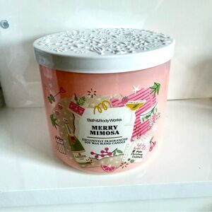 NEW Bath & Body Works Merry Mimosa 3 Wick Candle